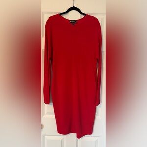 Women's Red Long Sleeve Dress